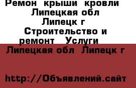 Ремон  крыши, кровли   - Липецкая обл., Липецк г. Строительство и ремонт » Услуги   . Липецкая обл.,Липецк г.